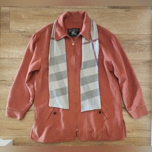 Vintage Burberry USA Nova Check 100% Camel Wool Jacket Burnt Orange Women 10